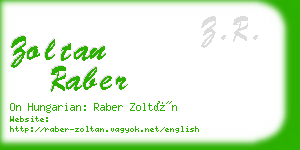 zoltan raber business card